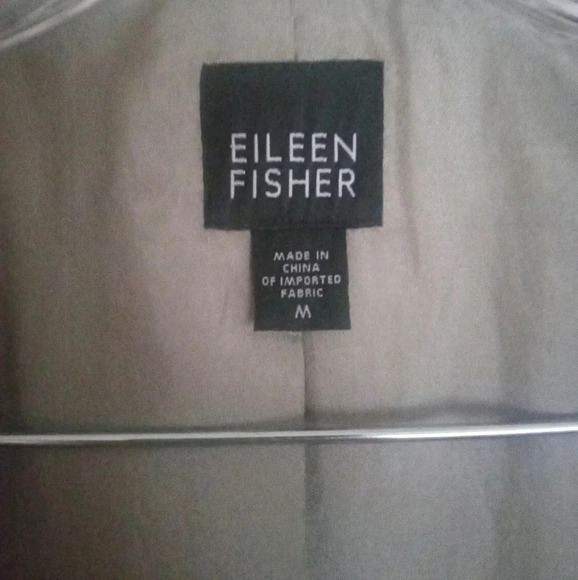 Eileen Fisher Women's Taupe Seersucker Silk Evening Cafe Jacket Size Medium - Picture 8 of 9